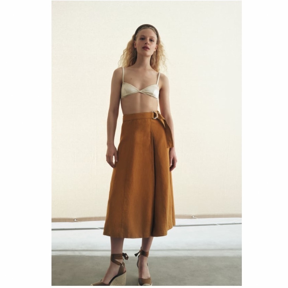 Zara Brown Midi Skirt
